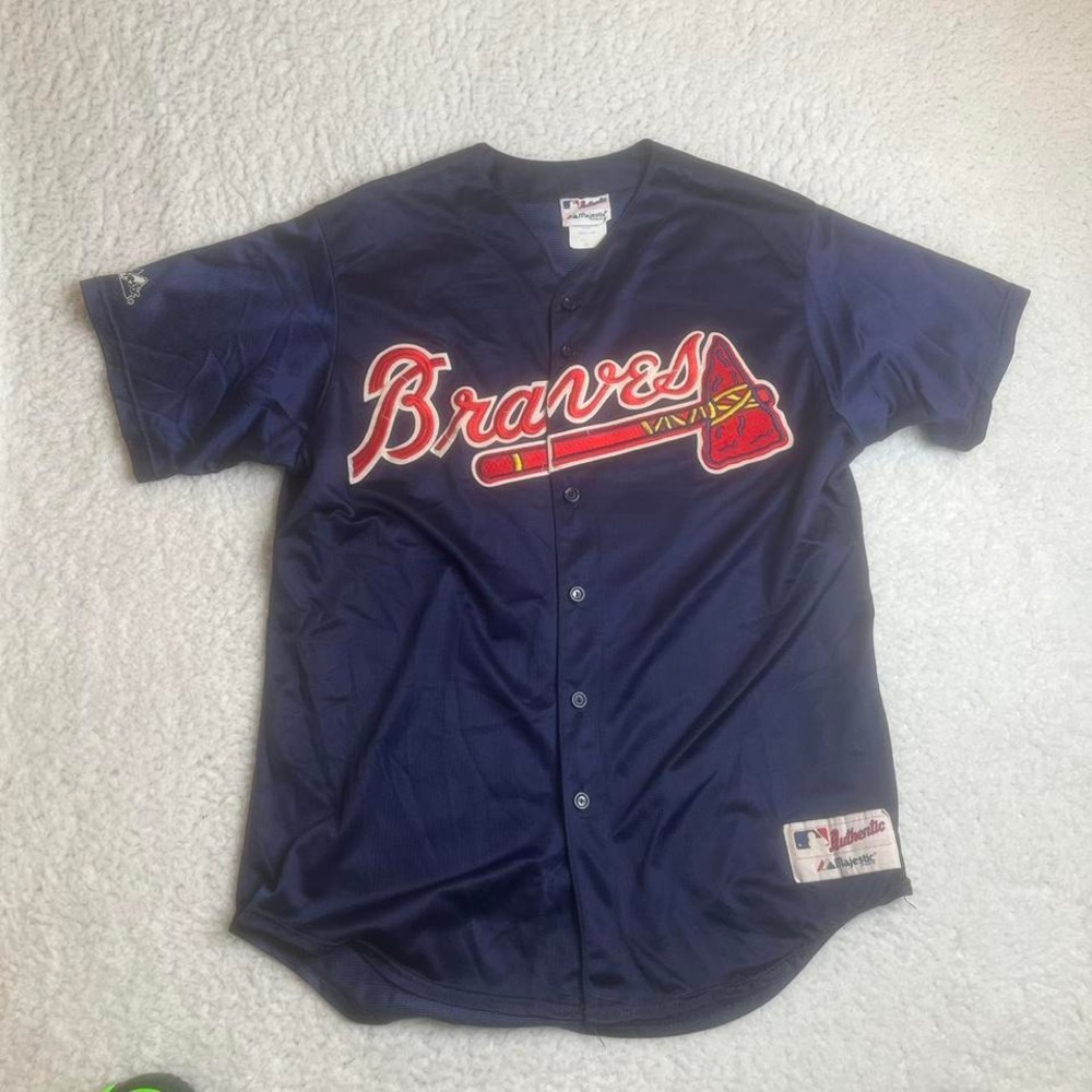 Vintage Atlanta‎ braves men's blue chipper jones jersey USA made #16 mlb xl